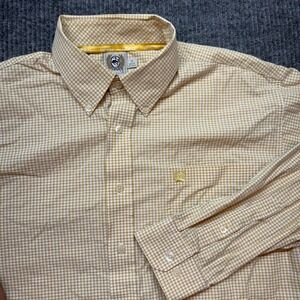 Cinch Mens Yellow Plaid Western Button‎ Down Shirt Cotton Cowboy Size Medium